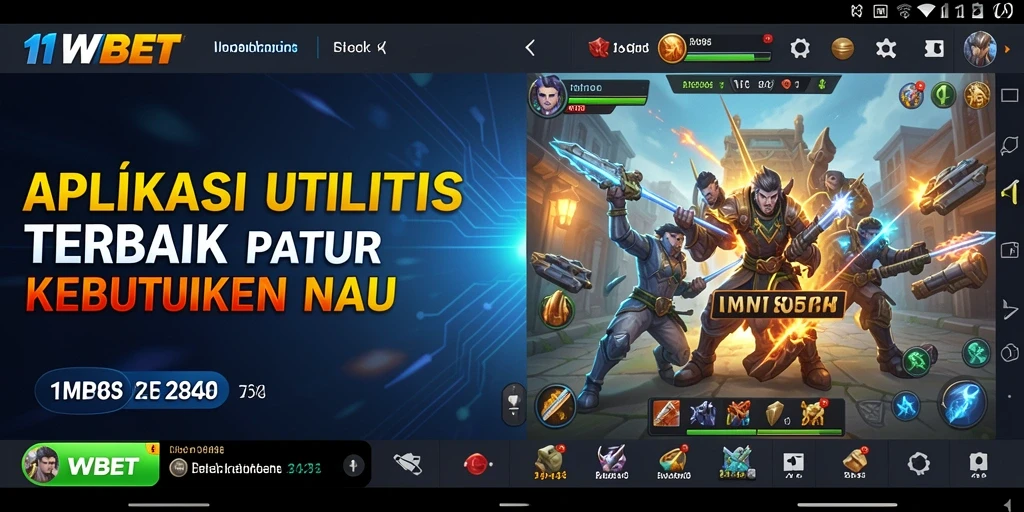 Tampilan antarmuka utama aplikasi 11WBET yang user-friendly.