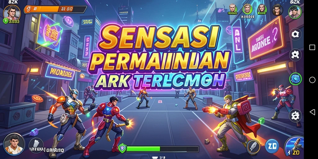 Tangkapan layar utama menunjukkan aksi mendebarkan dalam permainan Arcade.