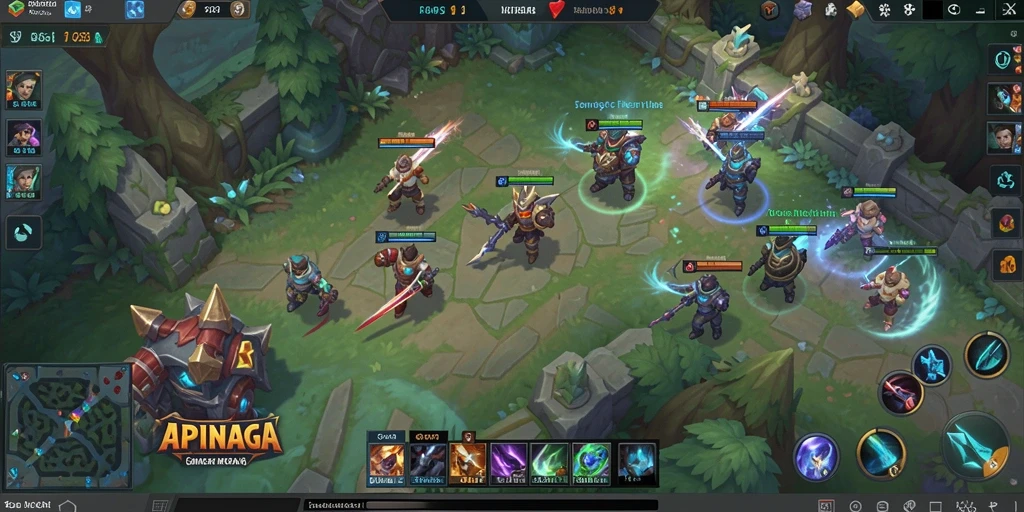 Tampilan gameplay seru APINAGA yang penuh tindakan dan strategi.