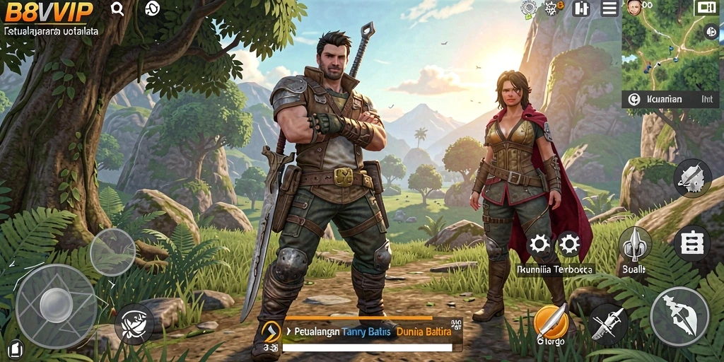 Tampilan menarik dari gameplay B8VIP di dunia terbuka.