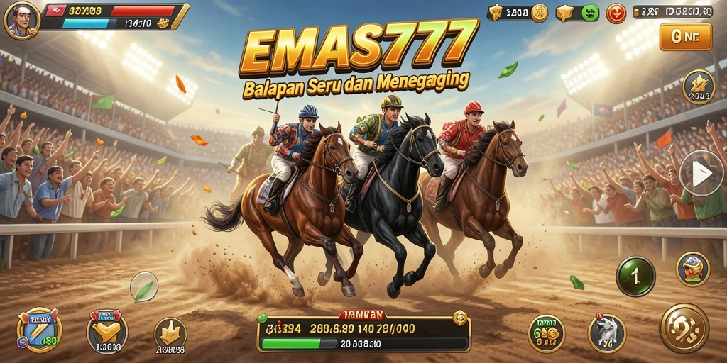 Tampilan gameplay seru dari balapan yang menegangkan di EMAS777.