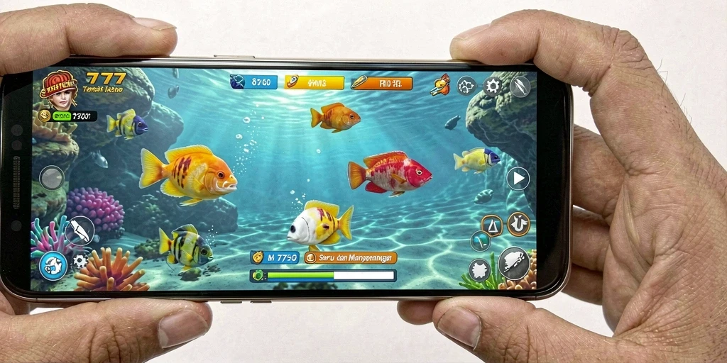 Screenshot gameplay L777 menampilkan aksi menembak ikan yang seru.