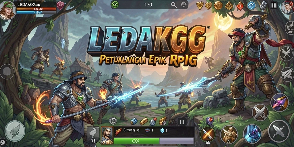 Tangkapan layar gameplay LEDAKGG yang menunjukkan aksi pertempuran seru.