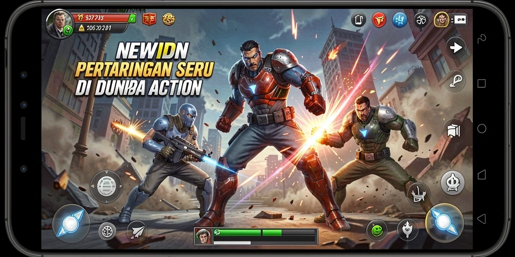 Gambar menunjukkan aksi seru dalam gameplay NEWIDN.