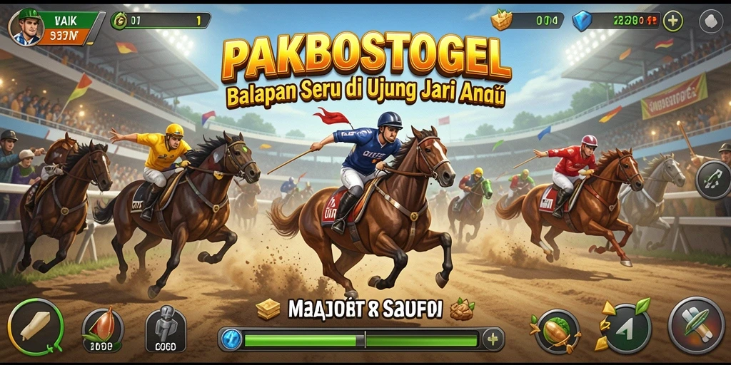 Tampilan seru dari gameplay balapan PAKBOSTOGEL yang mendebarkan.