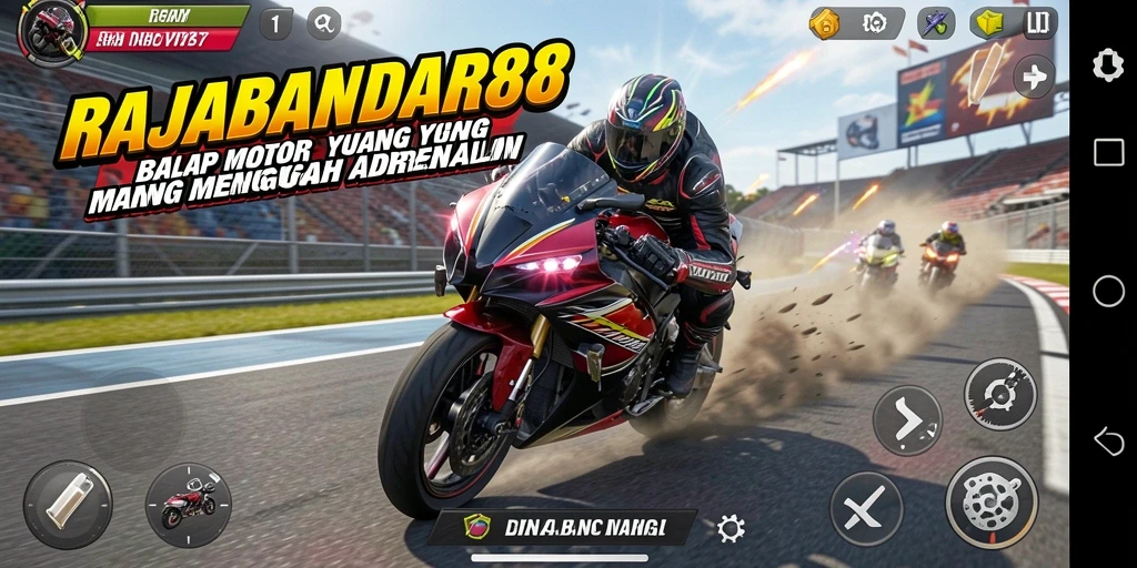 Tampilan menarik dari gameplay balapan cepat di RAJABANDAR88.
