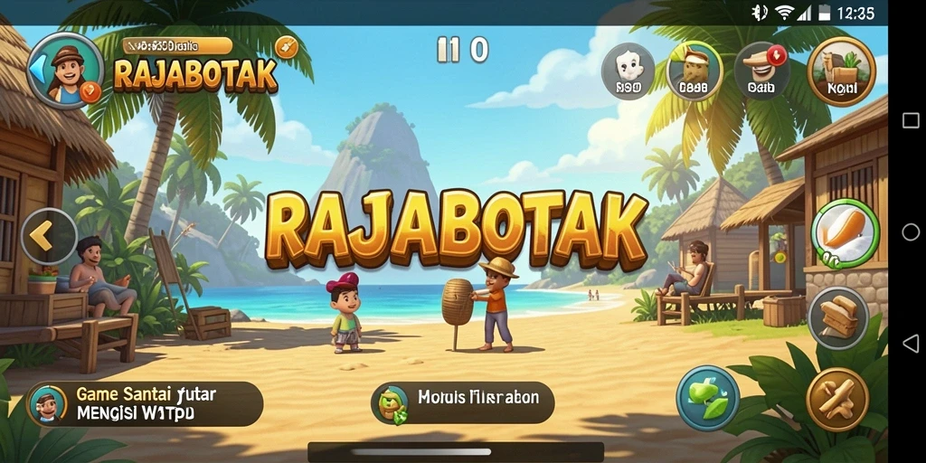 Tampilan menarik gameplay RAJABOTAK yang penuh warna.