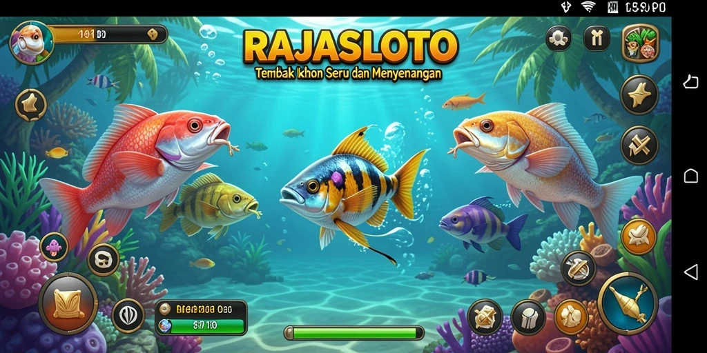 Tampilan gameplay seru dalam RAJASLOTO Tembak Ikan.