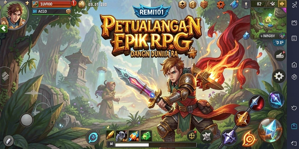 Tangkapan layar gameplay REMI101 menunjukkan aksi pertempuran yang penuh strategi.