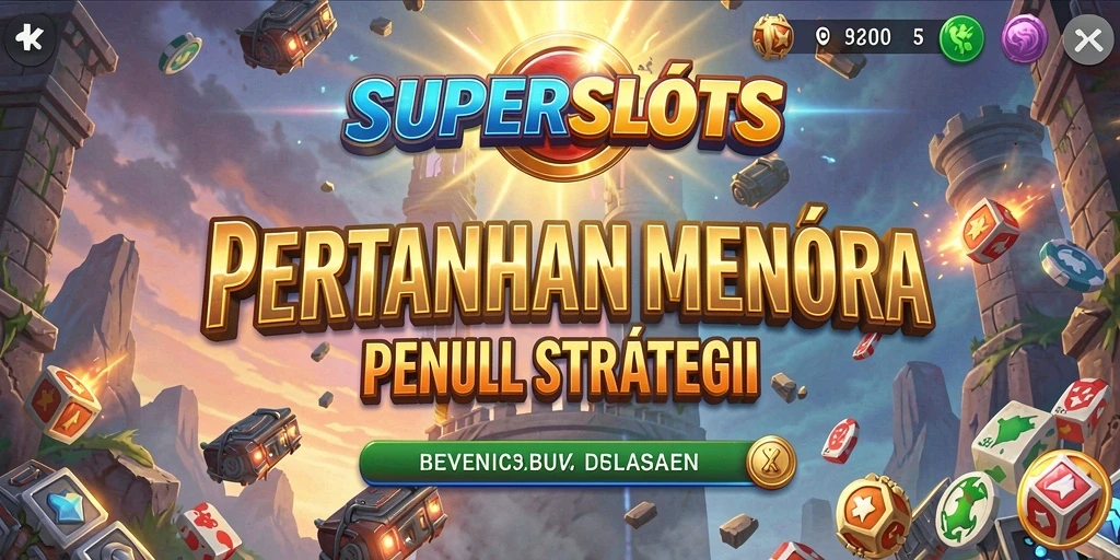 Tampilan gameplay strategi menara yang mendebarkan di SUPERSLOTS.