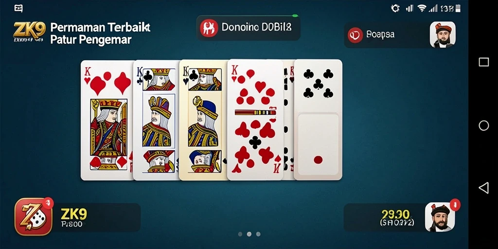 Tampilan menarik dari permainan Domino ZK9 saat dimainkan.